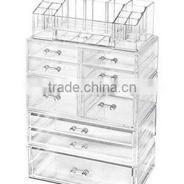 Choice Fun Large Acrylic Makeup Organizer Detachable 5 Pieces Set with 9 Drawers