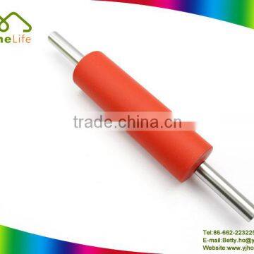 High quality stainless steel handle non-stick silicone surface rolling pin