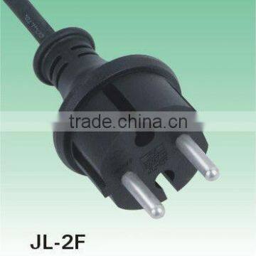 EU waterproof 2pin power plug with rubber cord JL-2F