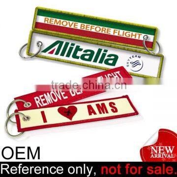 Custom Embroidered Keytag Crew Remove Before Flight