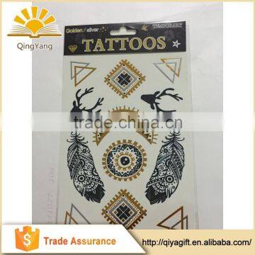 New Fashionable Mixed Gold and Sliver Metallic wholesale full face temporary tattoo