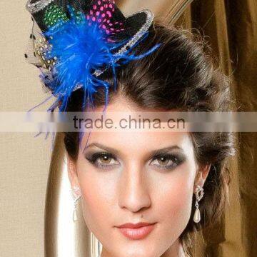 MYLOVE colorful feather hair accessory formal hat high top hat MLGM038