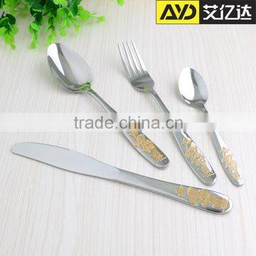 Flower style ! gold flatware stainless steel cutlrry