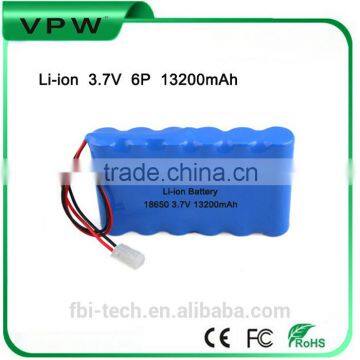 Rechargeable 3.7V 13200mah li-ion lithium battery for robot vacuum cleaner