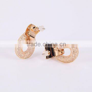 Mesh Stardust Rose Gold Stud Earring Gift for Women Girl With Tiny Stones Filled photo-2