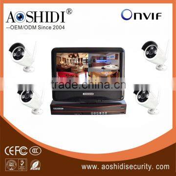 For Home Shop Security 4CH Wifi Camera Wireless NVR Kit With10 Inch Capacitive Touch Screen