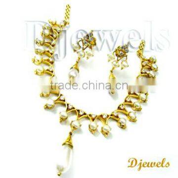 Natural Pearl Necklace Sets 14K, Gold Necklace Sets, Pearl Jewelry Sets photo-2