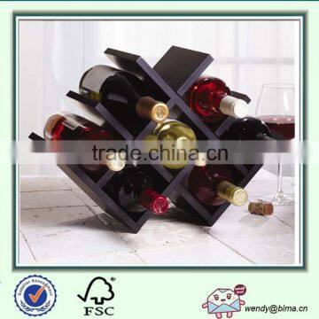 New 8 Bottle Wood Wine Rack Butterfly Bottle Holder Countertop Storage Decor