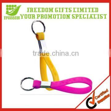 Custom LOGO Embossed or Debossed Silicone Wristband Keychain