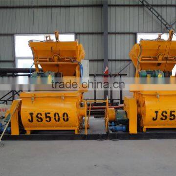 JS500 double shafts concrete mixer machine