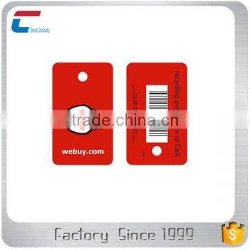 Plastic Key Tag Cards Keychain Tag with Different Sequential Barcode number