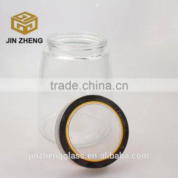 Round Glass Storage Jar Clear Glass Cookie Jar photo-2