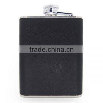 6 OZ Stainless Steel Wine Bottles Stick Black Twill Leather Cigarette Case photo-4