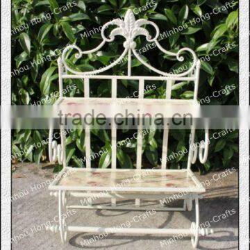 H67cm! Garden lovely ourdoor french style antique metal wrought iron plant stand/decorative folding shelf/garden display stands