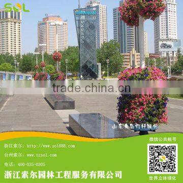 SOL 2015 Hot-sale Plastic Hanging Flower Pot Lamp Post Planter Garden Decoation