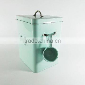 Metal Dog Dry Food and Pet Treats Storage Container Canister Tin Box With Scoop photo-3