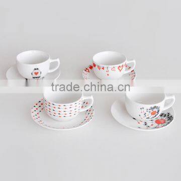 Colorful Coffee Cup & Saucer With Decal photo-2