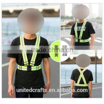 Night Running Cycling Working Safe Elastic Reflective Belt Vest Waistcoat Strap photo-2