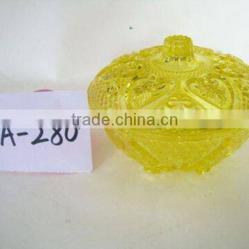 Flower Pattern Antique Glass Bowl With Lid photo-2
