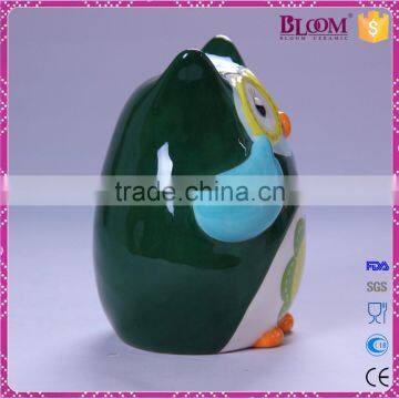 Ceramic Glazed Home Decoration Owl Shape Piggy Bank photo-4