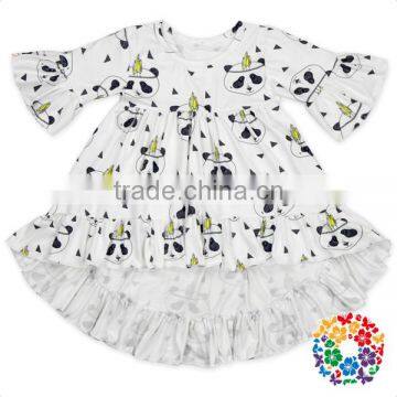 Wholesale Boutique Children Clothing USA Design Custom T Shirt Printing Girls Ruffle Shirts