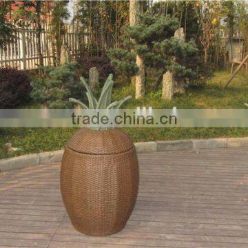 Pineapple Aluminum Hamper Outdoor Furniture Rattan Storage Boxs