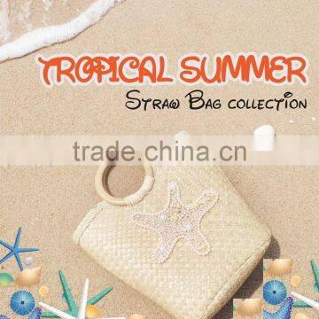 Straw beach bag/ woven beach bag/Beach tote bag for summer 2017