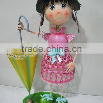 Functional iron planter with umbrella