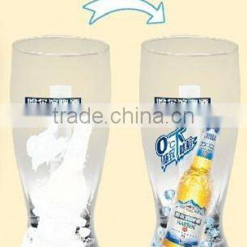 Food Grade Clear Glass Cup Beer With Cold Color Changing Design photo-4