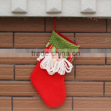 2017 Amazon Hot Custom Felt Fabric Christmas Gift Hanger Santa Christmas Stocking in Stock photo-6