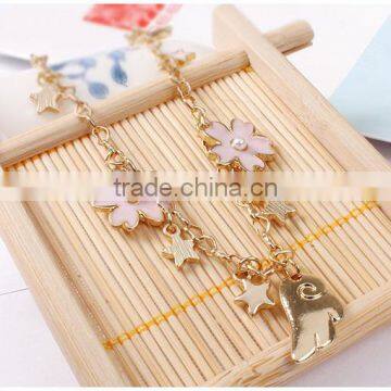 Cat Bowknot Star Moon Gold Charms Bracelet Gold Chain Bracelet photo-5