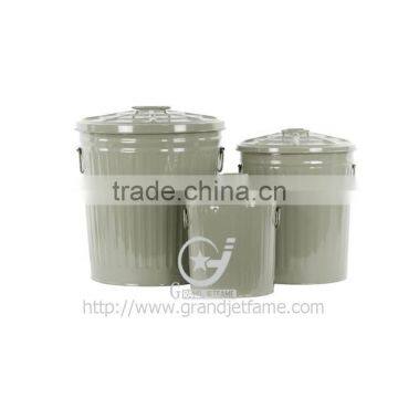 Antique Trash Can Metal Type Galvanized Antique Trash Can photo-3