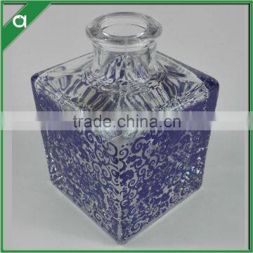 Purple Flower Glass Bottle for 100ml Reed Diffuser Oil With Aluminium Crown Cap photo-2