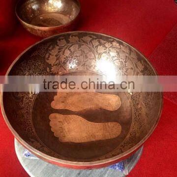 High Quality Big Bowl With Etching & Carving Tibetan Meditation Singing Bowl photo-2