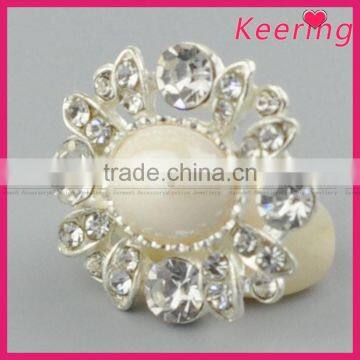 Decorative Wholesale Alloy Rhinestone Pearl Button for Decoration WBK-1491 photo-2