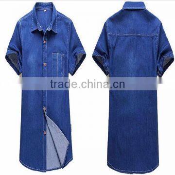 Washed Mens Casual Jeans Dress Shirt,casual Clothes 2015 Summer Trend Tshirt,jeans Men Shirt photo-3