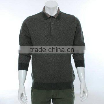 Grey 100%wool Winter Fashion With Long Sweater ,blue Long Sleeve Model Sweater for Men With 1/4 Zipper ,men Sweater 2015 photo-2