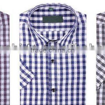 Short sleeve checked/plaid shirts for man