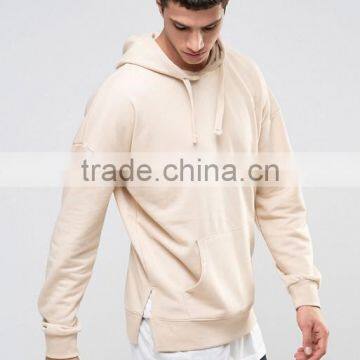 Custom Dropped Shoulders Pouch Pocket With Hood Pink Men's 60% Polyester 40% Cotton Casual Fashion Blank Pullover Hoodies