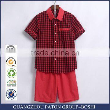 Wholesale Tailored Summer School Plaid Shirt Made Children Shirt