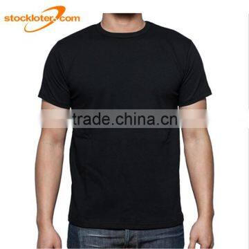 Stock Mens Black Round Crew Neck T Shirts