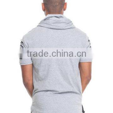 Hot Sale China Factory Direct Supply Print Pattern Chest Zipper Pullover Hoodie With Adjustable Drawstring Accent Hood photo-3