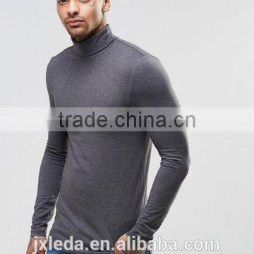 Men extreme muscle skinny fit roll neck long sleeve tee shirt OEM china manufacturers