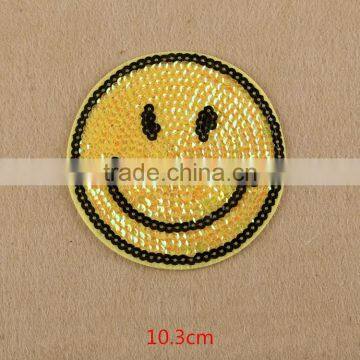 Emoji Smile Sequined Badge Applique Bag Clothes Embroidery Patch Sewing Supply photo-3