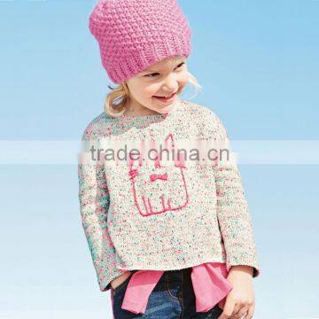 S80009A newest style winter autumn head long sleeve knit sweater children gir