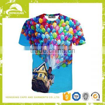 2016 Customised Men's Sublimation Full Print Short Sleeve 100%Cotton T-Shirt Wholesale photo-4