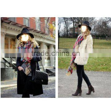 Classic Plaid Pattern High Quality 30 Choice 140*140 Acrylic New European Style Square Blanket Scarf photo-6