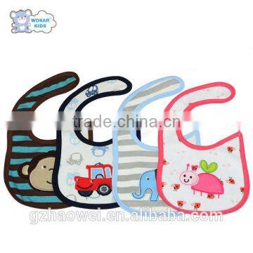 wholesale 2016 embroidery cartoon baby bibs 100% cotton