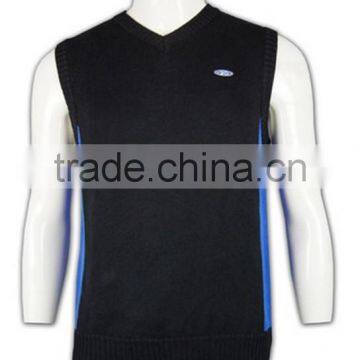ISO9001/BSCI Manufature Black Mens Fitted Knitting Pattern Vest photo-5