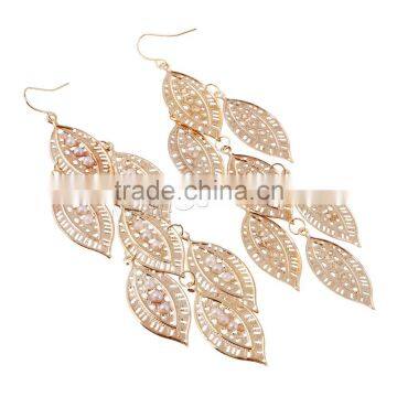 Fashion Geometric Plastic Pearl Zinc Alloy Earring Dubai Gold Jewelry Earring photo-3